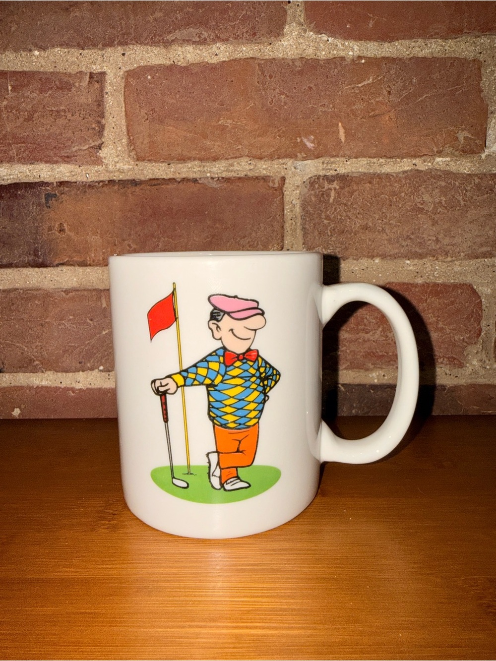 White Golf Cartoon Ceramic Coffee Mug - White